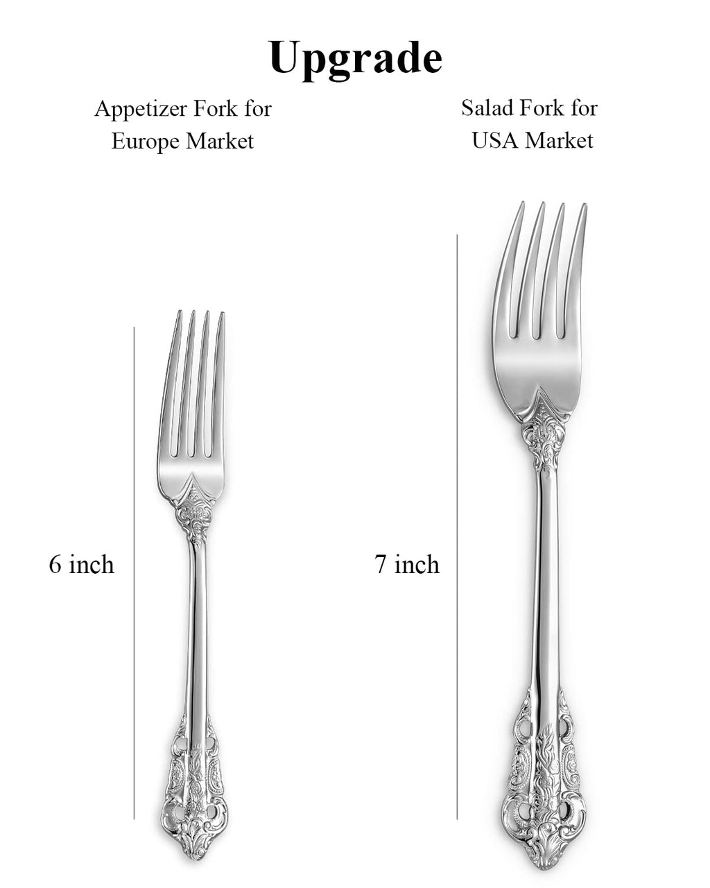 KEAWELL Luxury 20 Pieces 18/10 Stainless Steel Flatware set, Service for 4, silver plated with gold accents, Fine Silverware set and Dishwasher Safe (Silver)