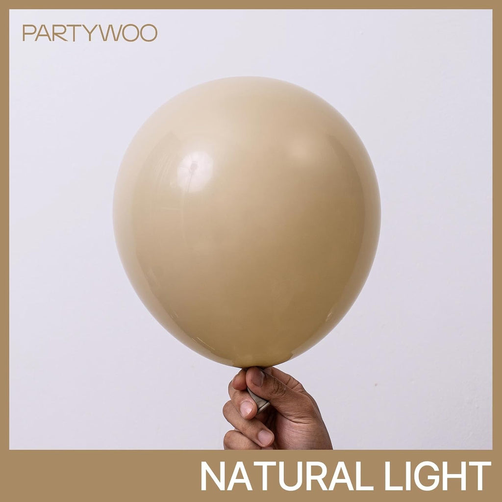 PartyWoo Cream Balloons - 155 Pcs in Beige, Ivory & Nude | Perfect for Graduation & Baby Showers