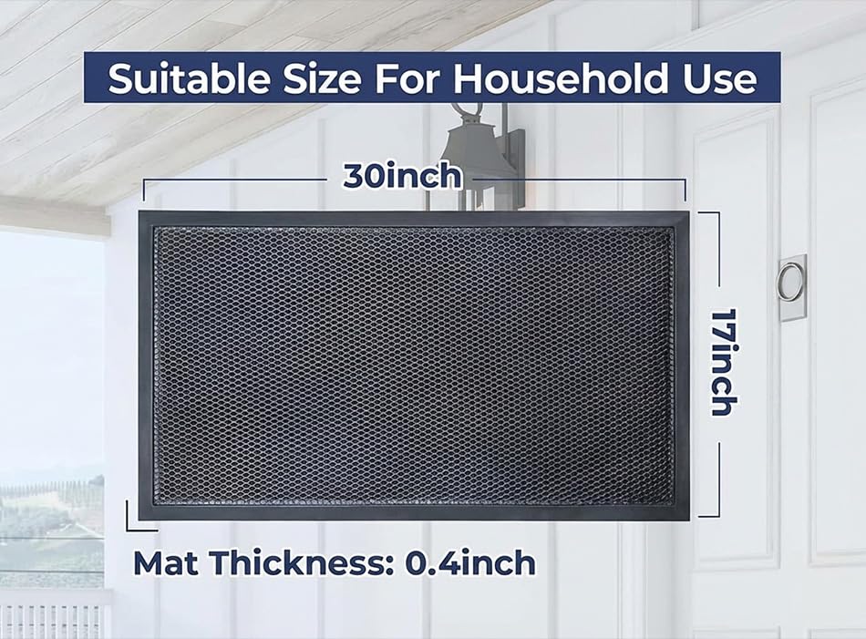 Muddy Mat® Mesh Door Mat Heavy-Duty Quick-Dry Floor Mat, Sand & Dirt Trapper for Indoor & Outdoor, Ideal for Entrance, Mudrooms, Patios & Garages, Low-Profile, Non-Slip, Washable – Grey 17"x30"x0.4"