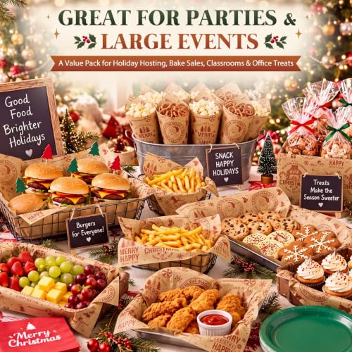 Christmas Wax Paper Sheets - Brown Reindeer Pattern, 150 Pack