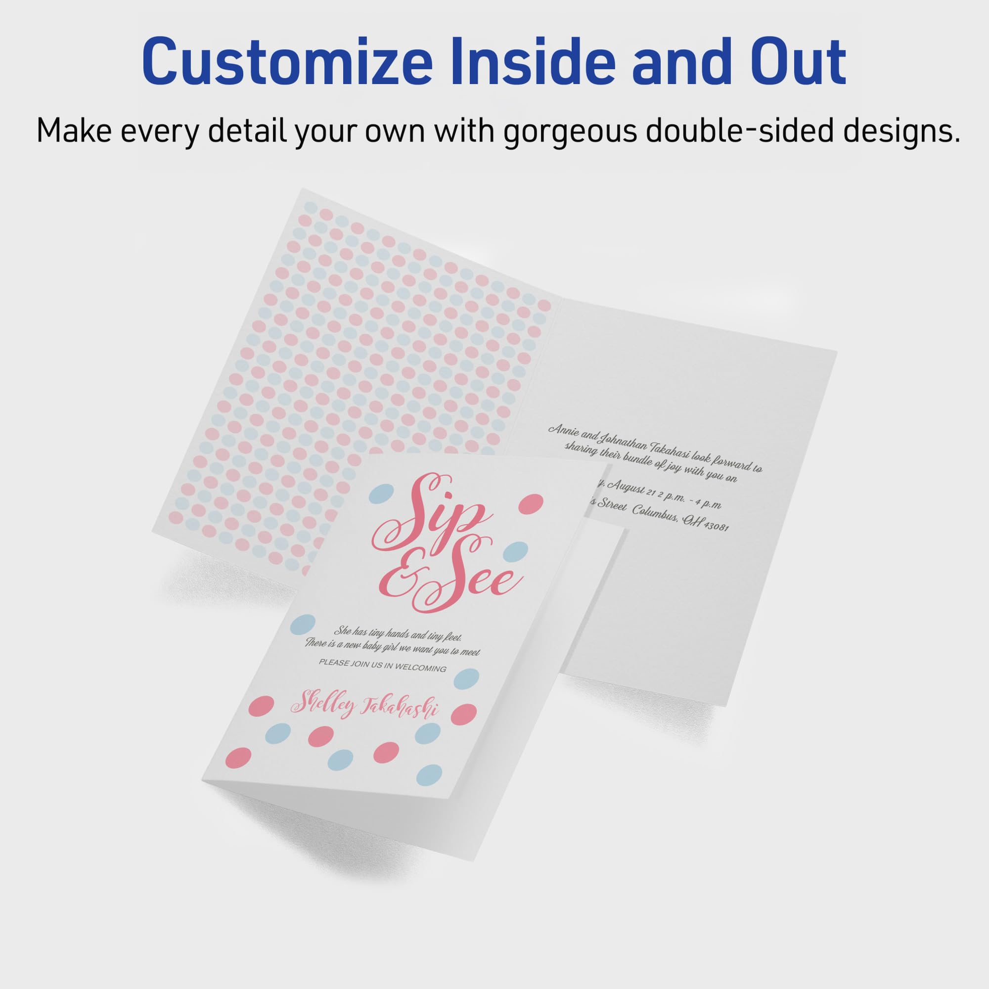 Avery Printable Half-Fold Greeting Cards, Envelopes Included, 5.5" x 8.5", Matte White, Inkjet Printer Compatible, 20 Blank Cards Total, Great for Product Branding, Marketing, and More (3265)