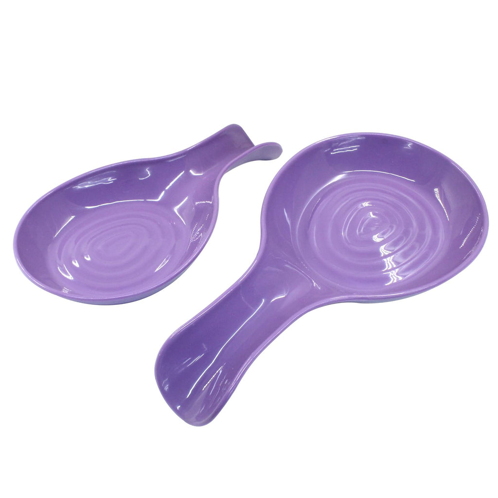PHITUODA 2 Pack Purple Spoon Rest Plastic Cooking Spoon Holder Kitchen Utensil Holder for Kitchen Counter, Dishwasher Safe