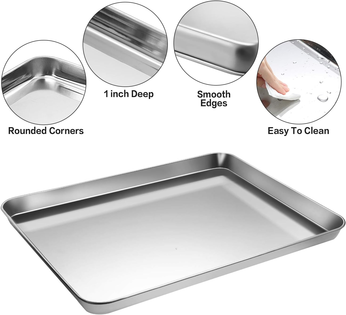 MCIRCO Glass Baking Dish Set - 8 Pcs with Lids & 9 Pcs Stainless Steel Baking Sheet Tray Set | Perfect for Cooking & Baking