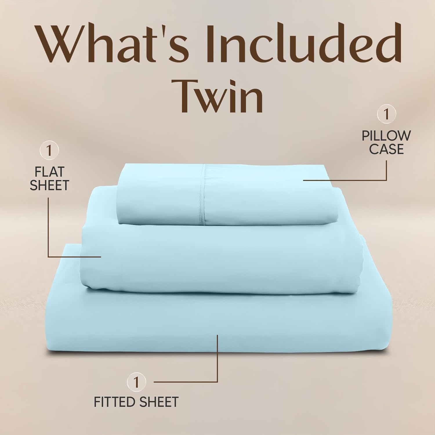 Utopia Bedding Twin Sheet Set - Soft & Breathable Microfiber, 3-Piece Bed Sheets in Ice Blue