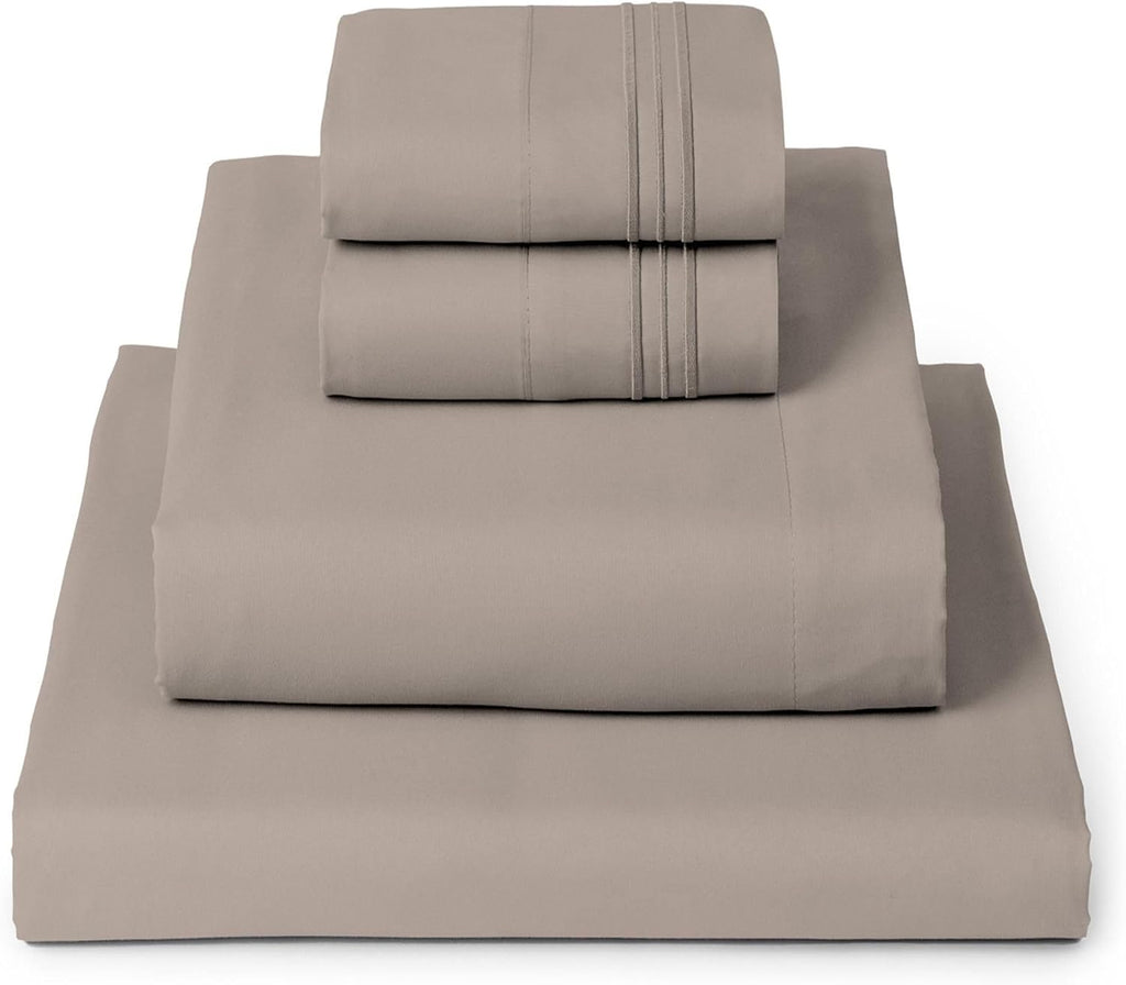 Mellanni Queen Sheets Set - 4 PC Hotel Luxury Bedding | Extra Soft, Cooling, Wrinkle-Resistant (Queen, Tan)