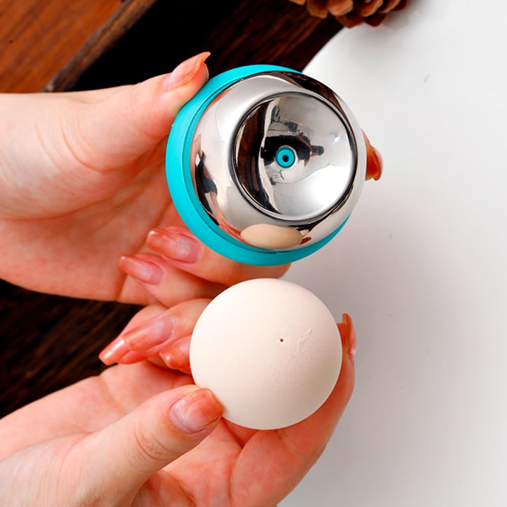 Egg Piercer Tool for Hard Boiled Eggs – Stainless Steel Needle with Safety Lock – Prevents Cracking, Easy Peeling – Egg Pricker for Cooking, Boiling, Steaming – Kitchen Gadget & Egg Cooker Accessory