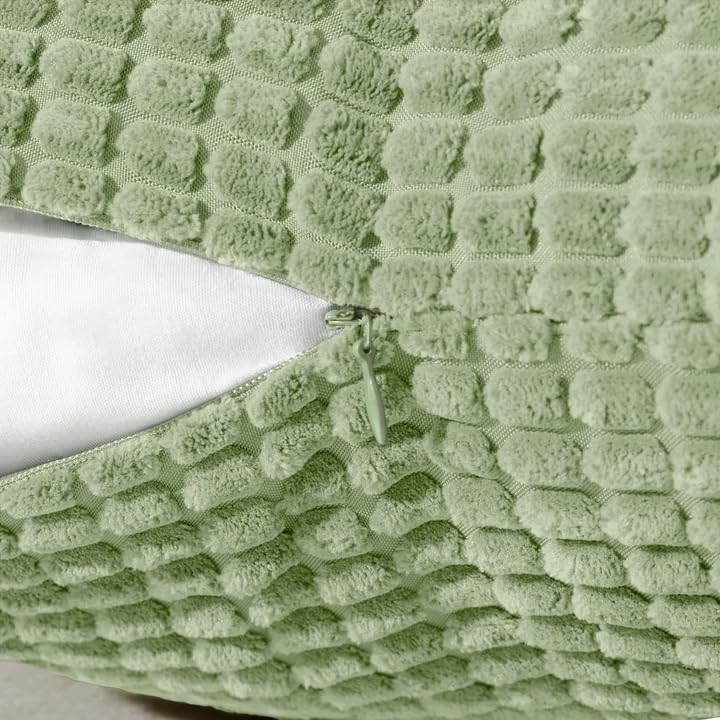 Softalker Sage Green Corduroy Throw Pillow Covers 18x18, 2 Pack