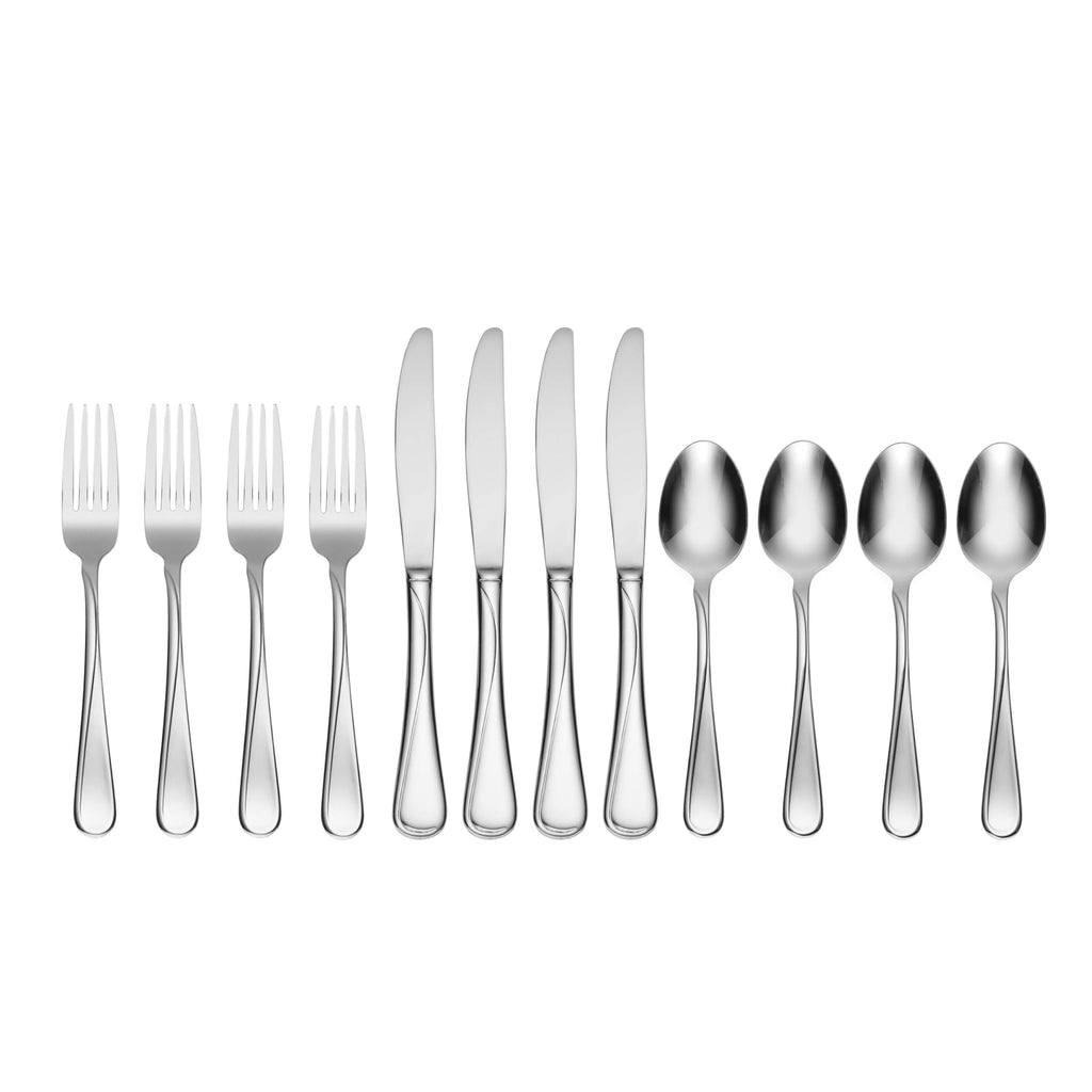 Oneida Flight 12-Piece Stainless Steel Flatware Set, Service for 4