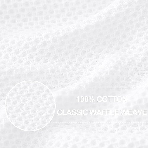 Homaxy Kitchen Dish Towels - 100% Cotton Oversized Waffle Weave, Ultra Soft & Absorbent, 20x28 Inches, 8-Pack, White
