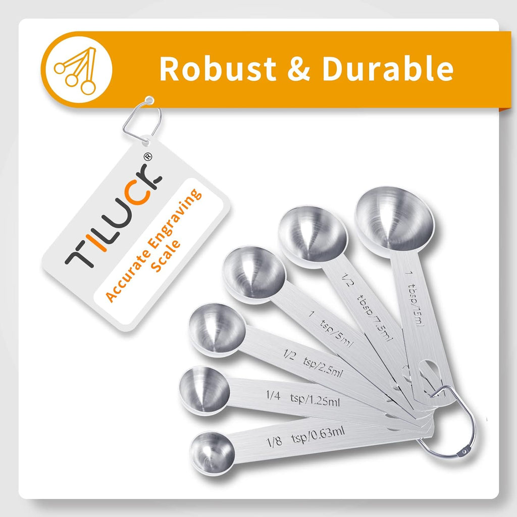TILUCK Stainless Steel Measuring Cups & Spoons Set - Essential Kitchen Gadgets for Cooking & Baking (10 Pieces)
