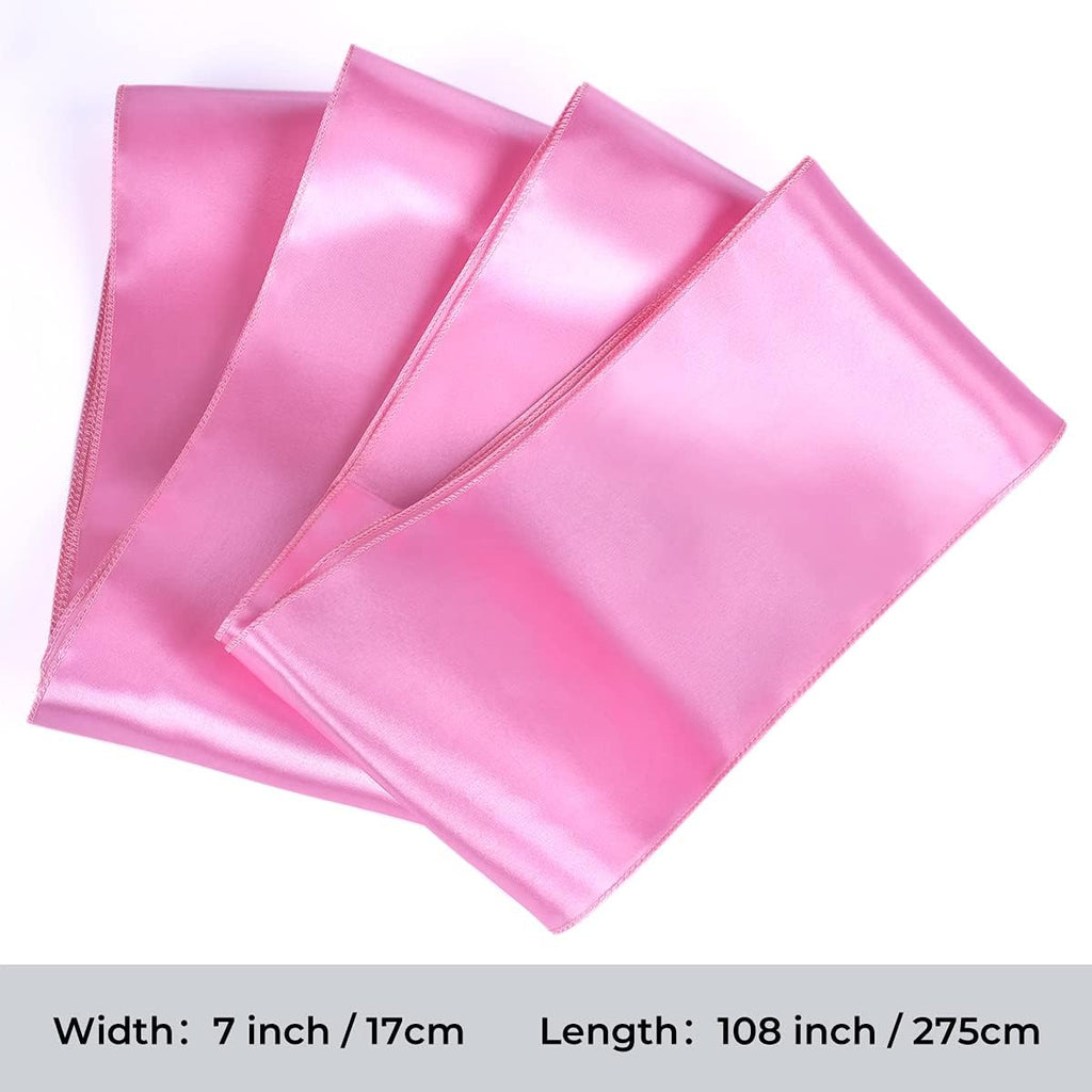 Babenest Satin Chair Sashes - Upgraded 30 Pcs Chair Ribbons & Bows for Weddings & Events | Pink