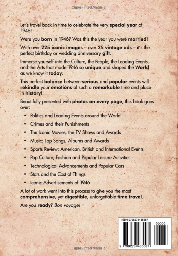 Time Traveling to 1946 - Celebrate a Special Year with Unique Historical Insights