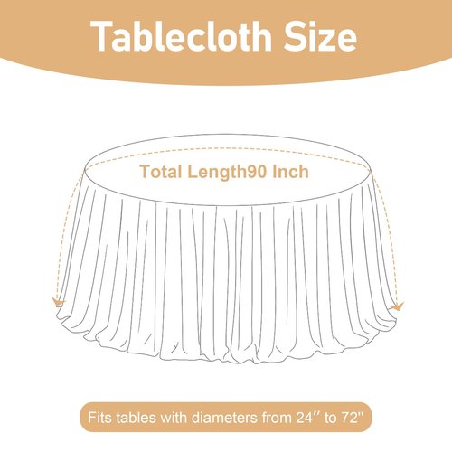 Besutolife 90 Inch Round Tablecloth White, 8 Pack Wrinkle Resistant and Washable Table Cover 100% Polyester Decorative Circle Table Cloth for Weddings, Parties, Banquet, Dining Room, Kitchen