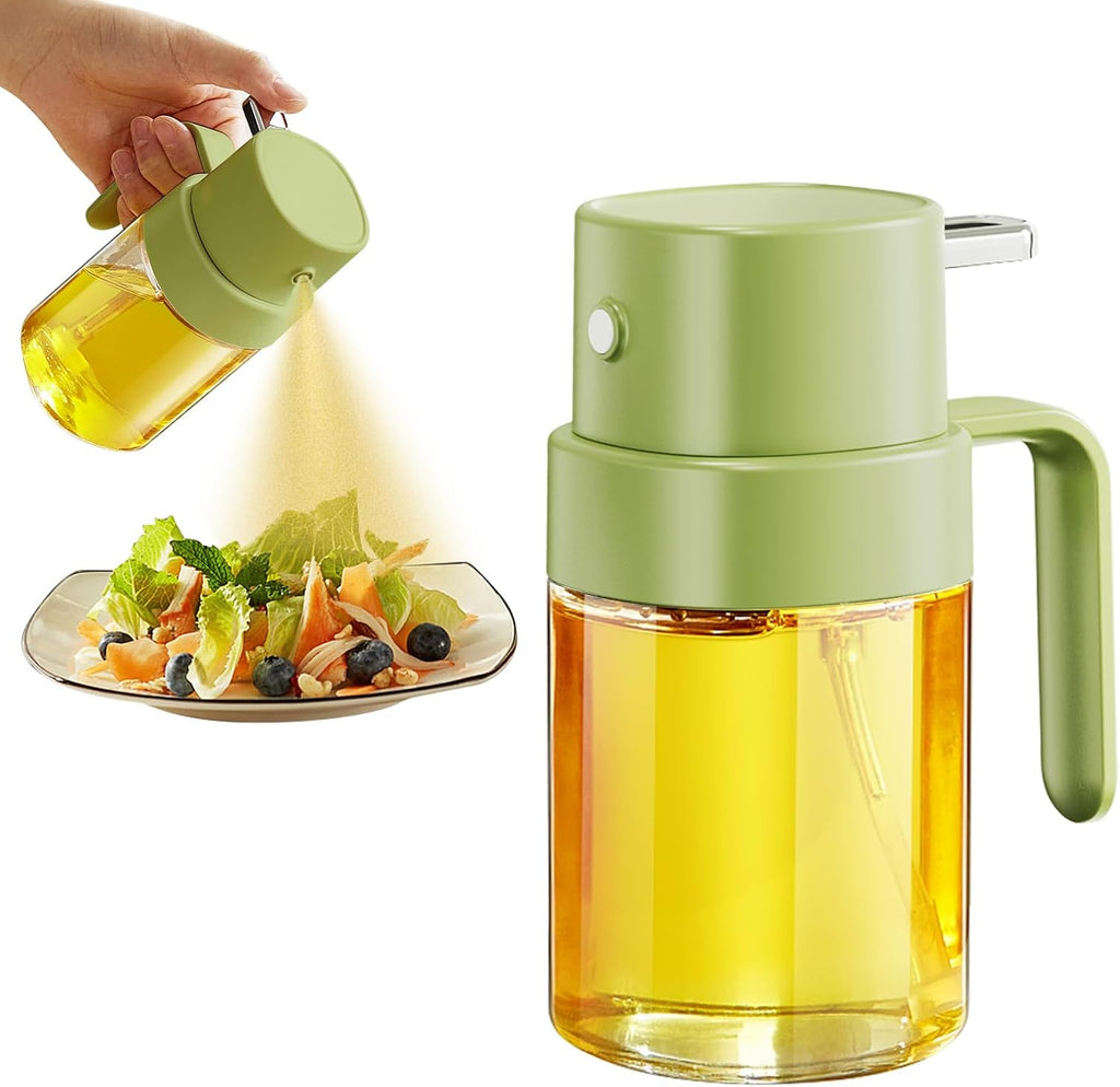 YARRAMATE Mini Oil Sprayer - Premium 6.8 OZ Food-Grade Olive Oil Spray Bottle | Portable Kitchen & BBQ Mister (Green)