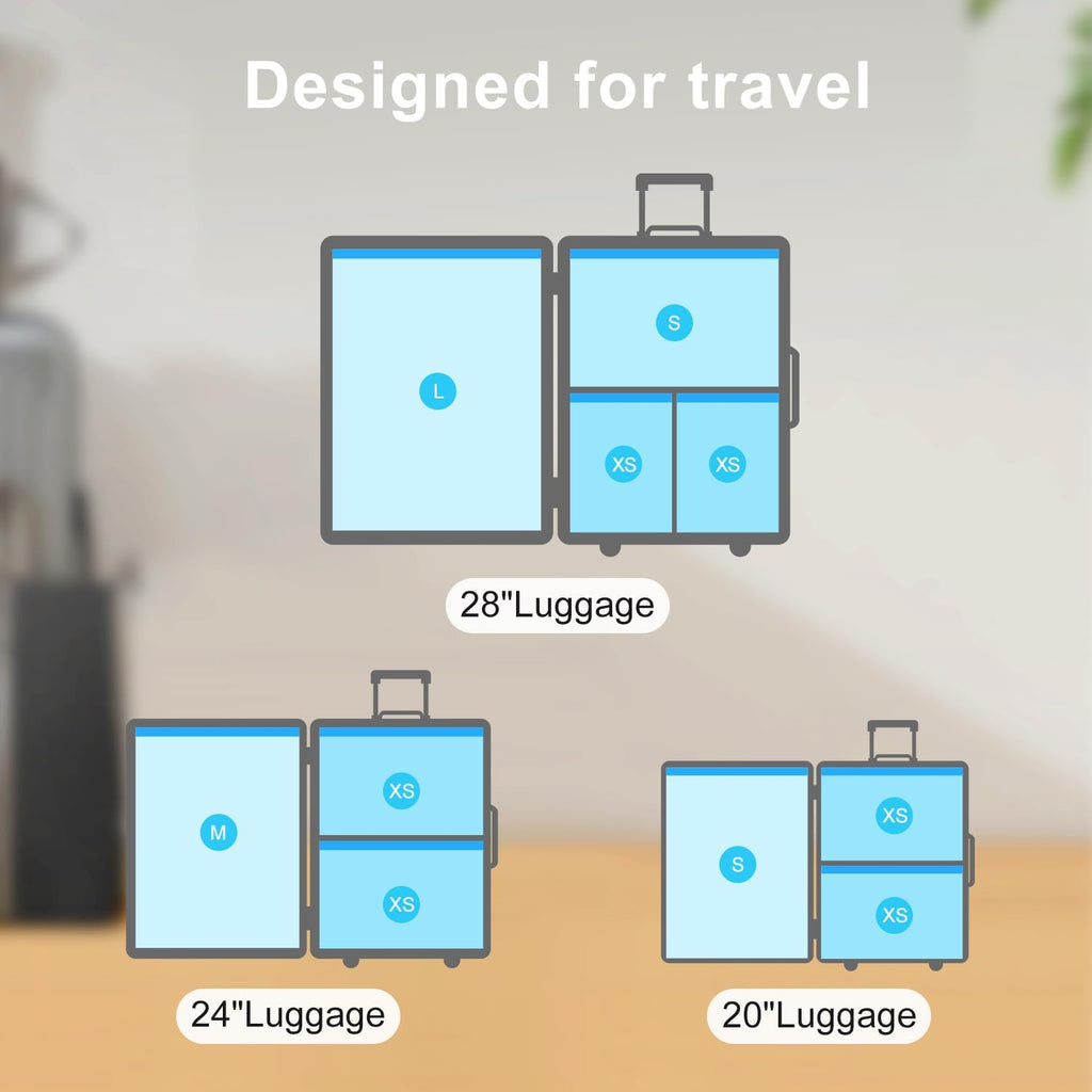 UPGOGO Vacuum Storage Bags - Space-Saving Travel Bags for Clothing & Blankets | 6-Pack Combo