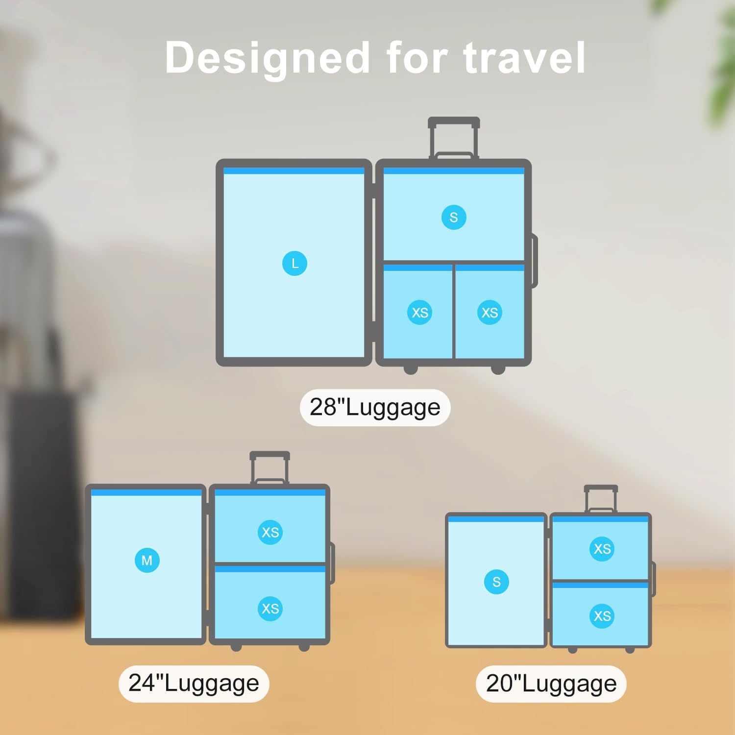 UPGOGO Vacuum Storage Bags - Space-Saving Travel Bags for Clothing & Blankets | 6-Pack Combo