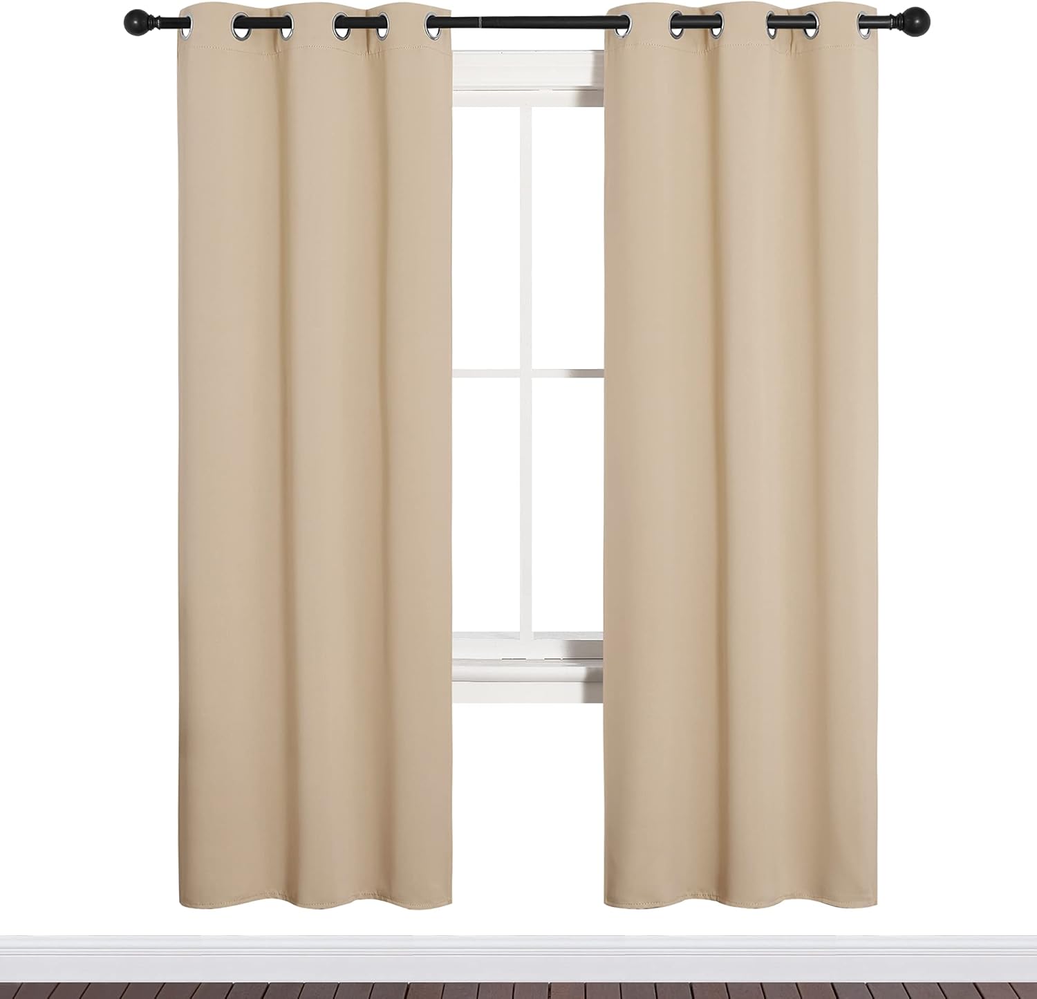 NICETOWN Room Darkening Curtain Panels - Thermal Insulated Grommet Drapes, Biscotti Beige, 2 Panels (W34 x L72)