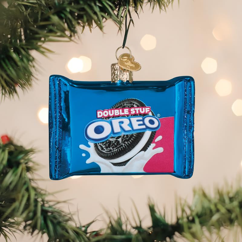 Old World Christmas Oreo Double Stuf Cookies Glass Blown Ornament for Christmas Tree, Handcrafted Holiday Decoration, Snack Collection