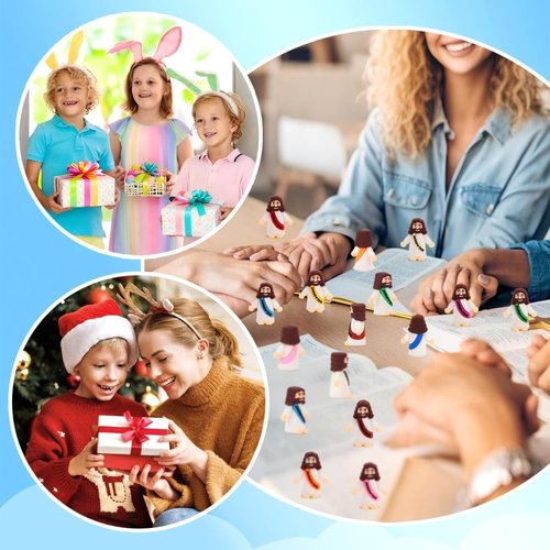 Fyjous Easter Egg Fillers - 90 Pack Mini Jesus Figurines for Basket Stuffers | Perfect for Hide and Seek