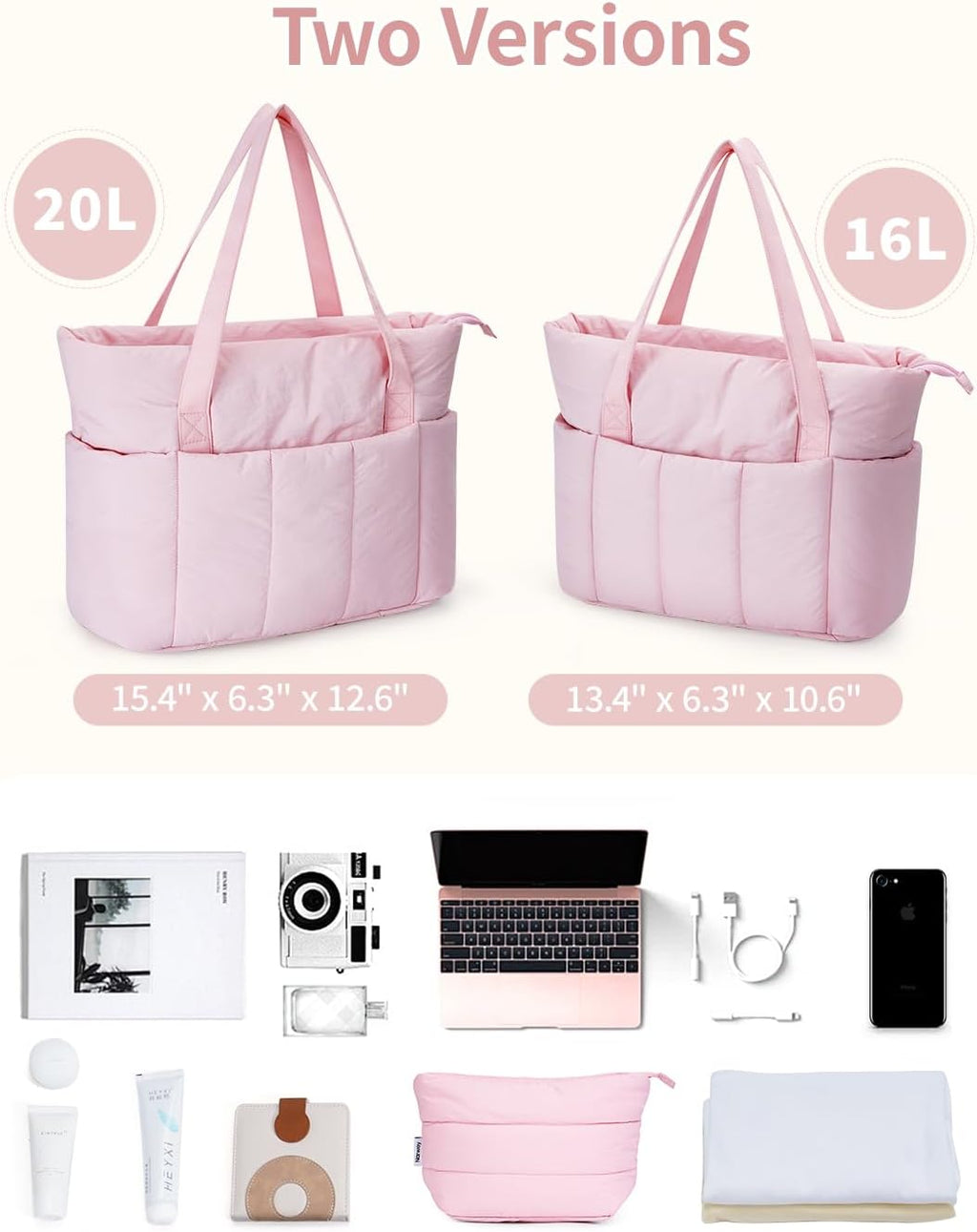 Narwey Puffer Tote Bag - Stylish Work Tote with Laptop Compartment | Perfect for Travel & Daily Use
