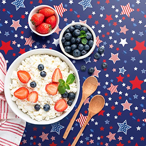 Navy Blue 4th of July Tablecloth, 54x108 Inch, 2 Pack