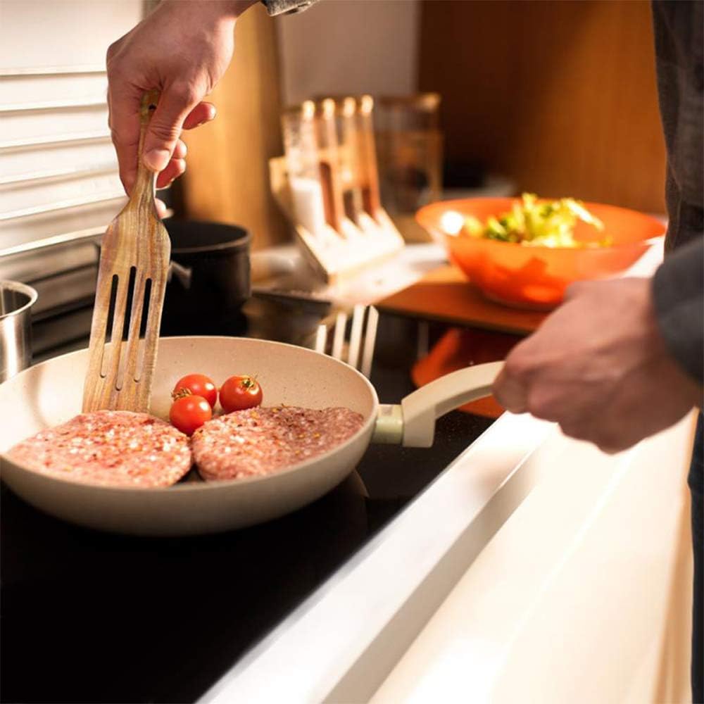 Skiennix Spurtle Set - Natural Acacia Wooden Kitchen Utensils for Cooking & Serving | Set of 4