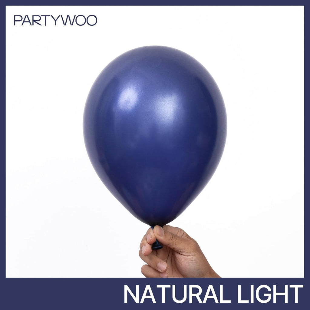 PartyWoo Navy Blue Balloon Arch Kit - 100 Pcs in Various Sizes for Graduation, Wedding, or Birthday Decor