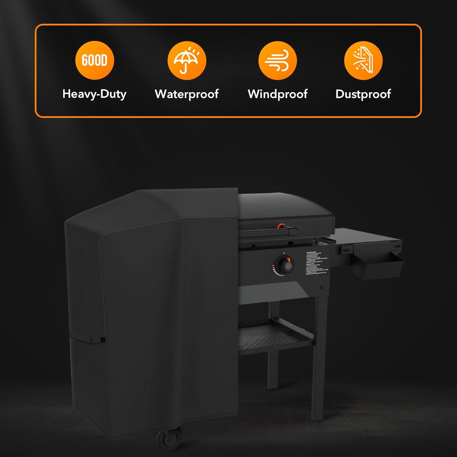 Blackstone 600D Polyester Griddle Cover - Durable Protection for 30" & 28" Models with Straps