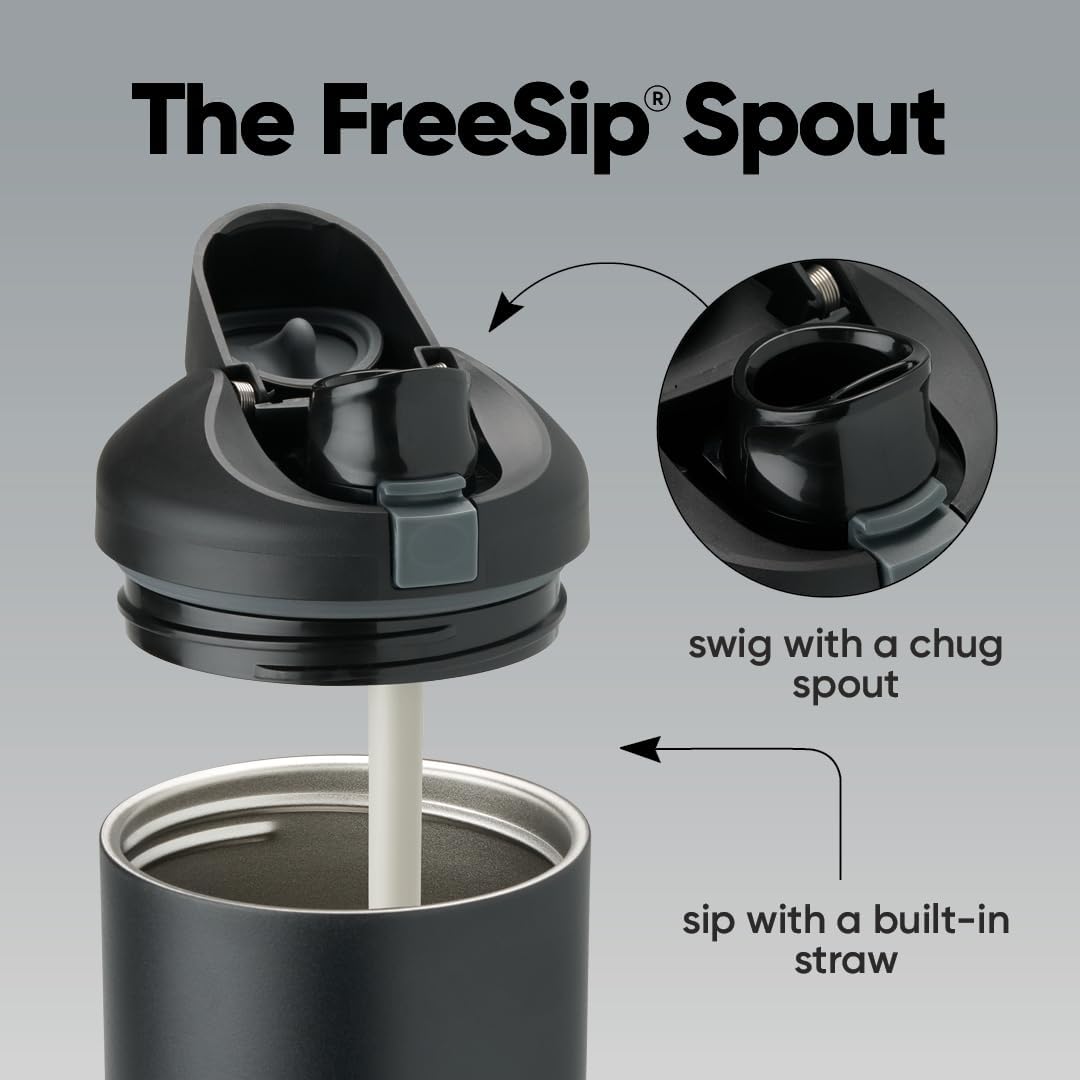 Owala FreeSip Tumbler - Insulated Stainless Steel Water Bottle with Built-in Straw & Handle | 40oz, BPA Free, Leak Proof