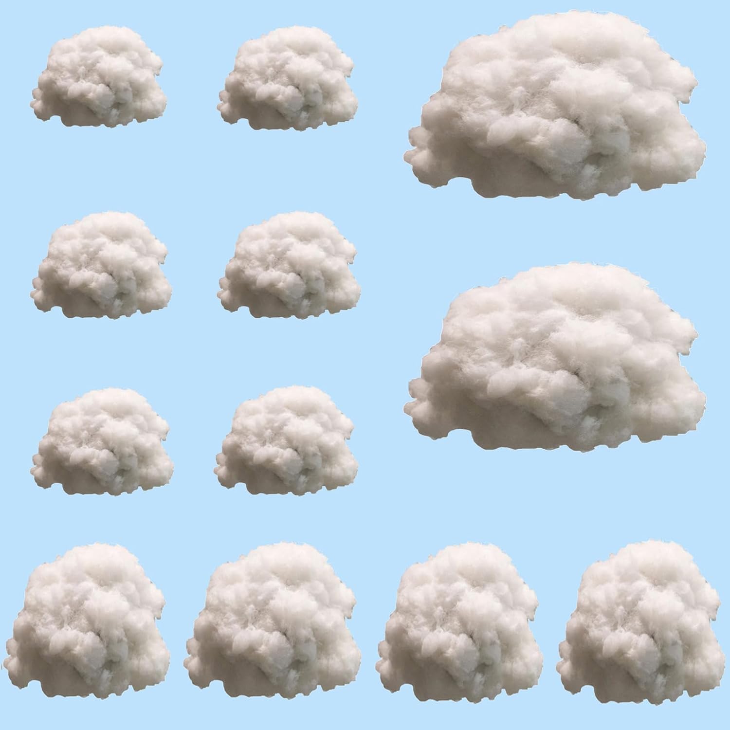 Skiennix 12 Pcs Artificial Cloud Props - 3D Hanging Decorations for Weddings & Parties | Small, Medium & Large Sizes