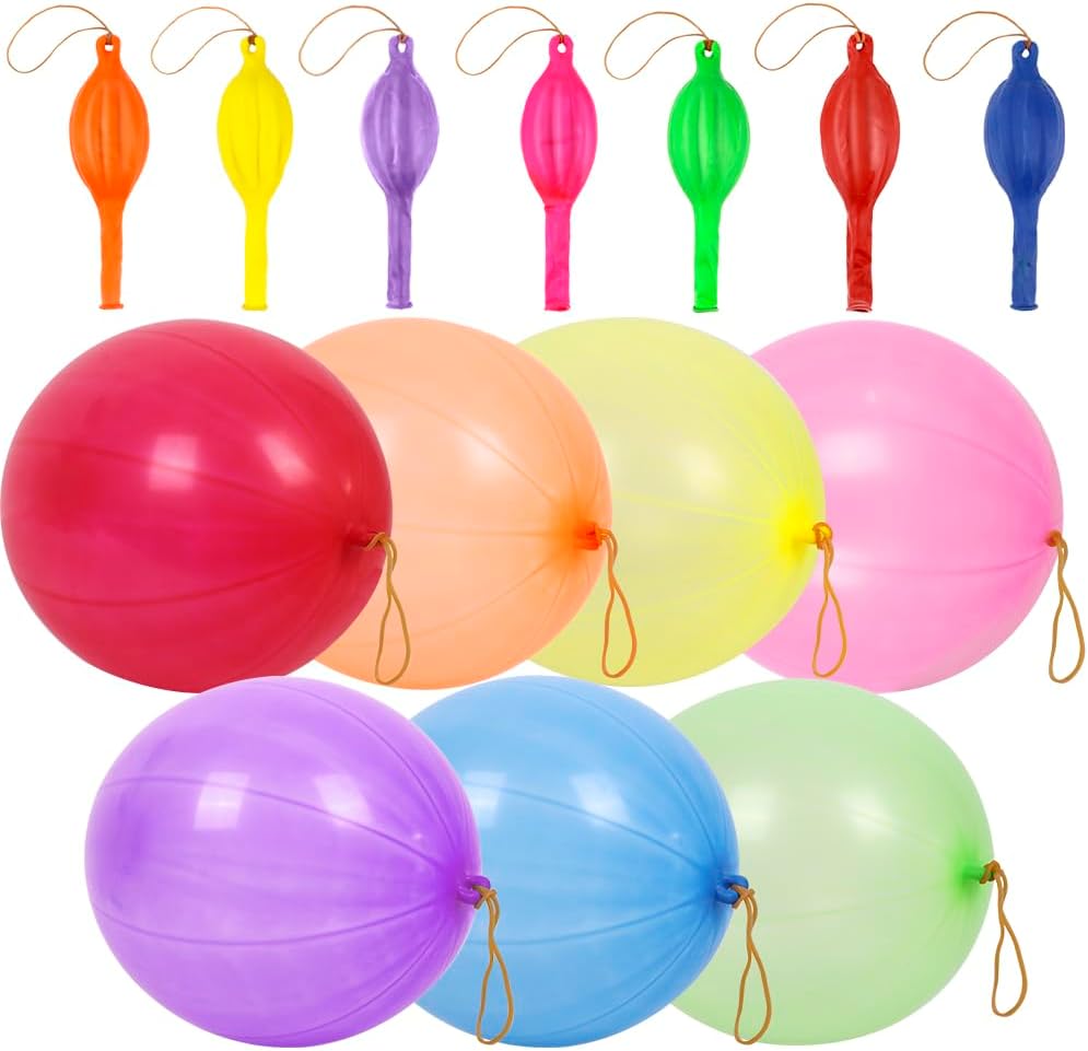 Rubfac Punch Balloons - 30Pcs Heavy Duty Neon Party Favors for Kids | Exciting Outdoor Play Supplies