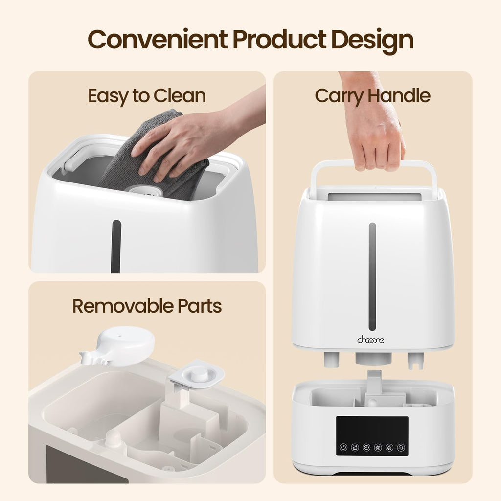 Top Fill Ultrasonic Humidifier by [Brand Name] - Cool & Warm Mist for Large Rooms | Smart Humidity Control & Aroma Diffuser