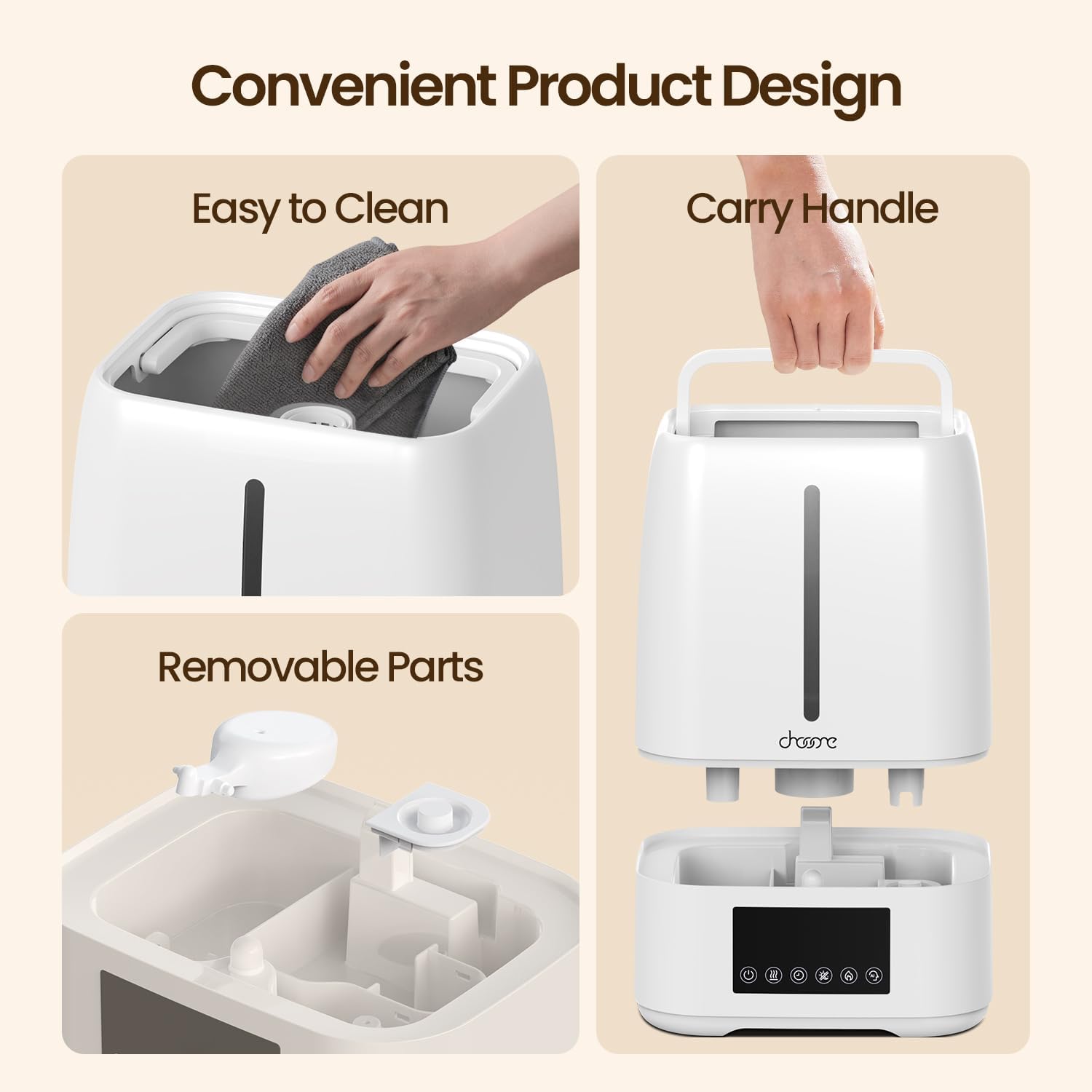 Top Fill Ultrasonic Humidifier by [Brand Name] - Cool & Warm Mist for Large Rooms | Smart Humidity Control & Aroma Diffuser