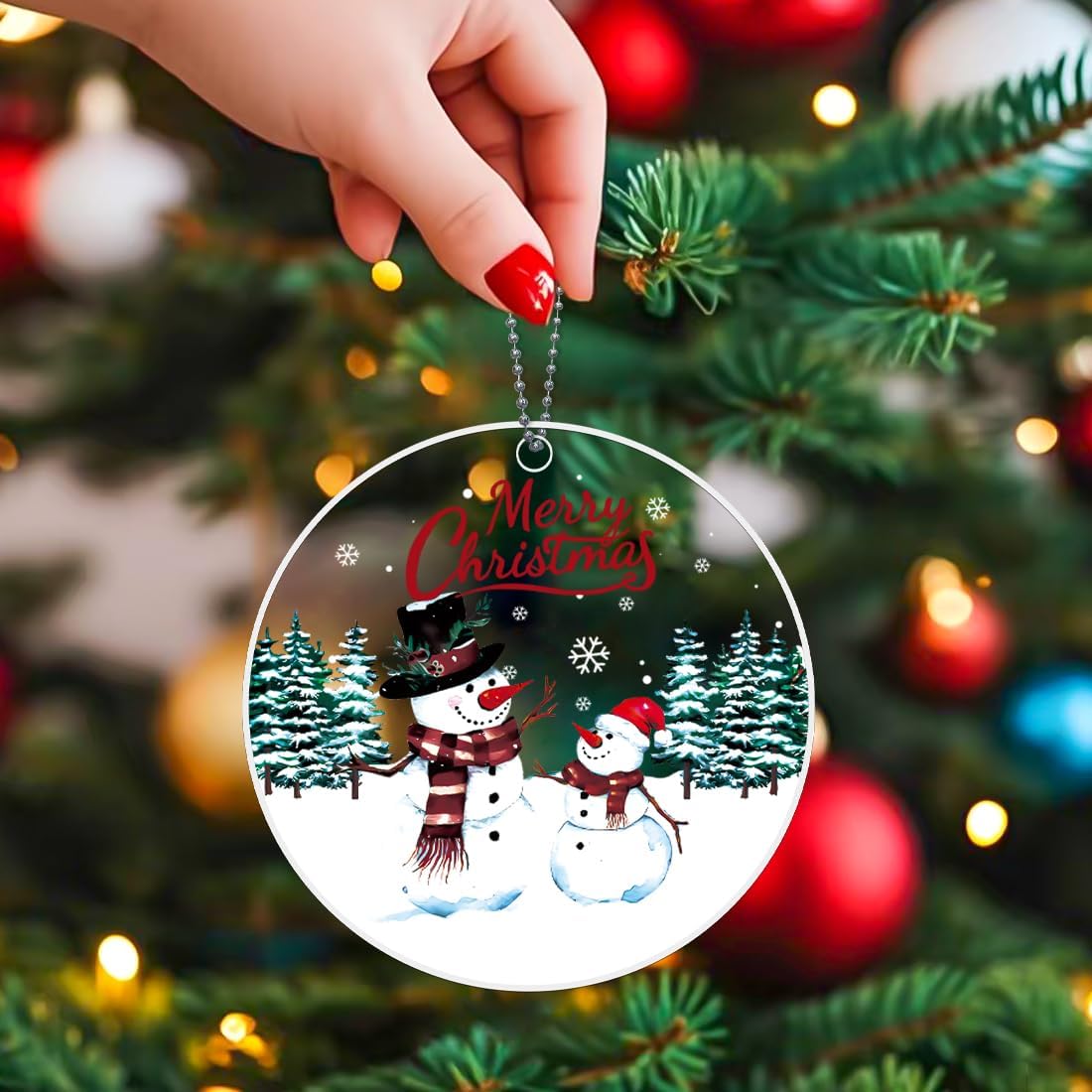 Snowman Christmas Ornaments 2025 - Unique Acrylic Ornaments for Tree Decor | Perfect Gifts for Women