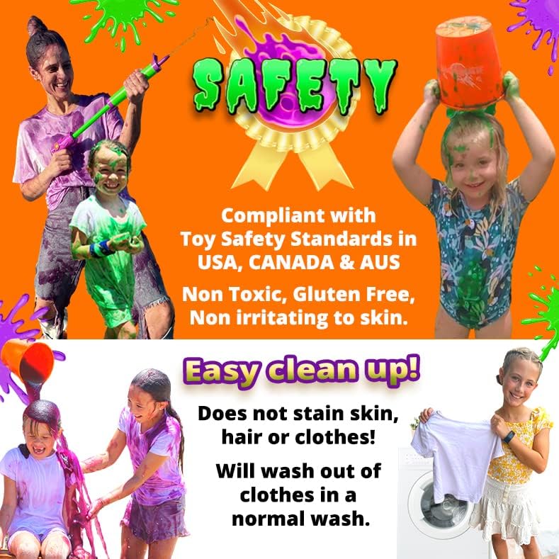PARTY GOAT Bulk Instant Slime Powder - Create 40 Gallons of Fun Multicolor Slime for Blaster Guns & Color Events