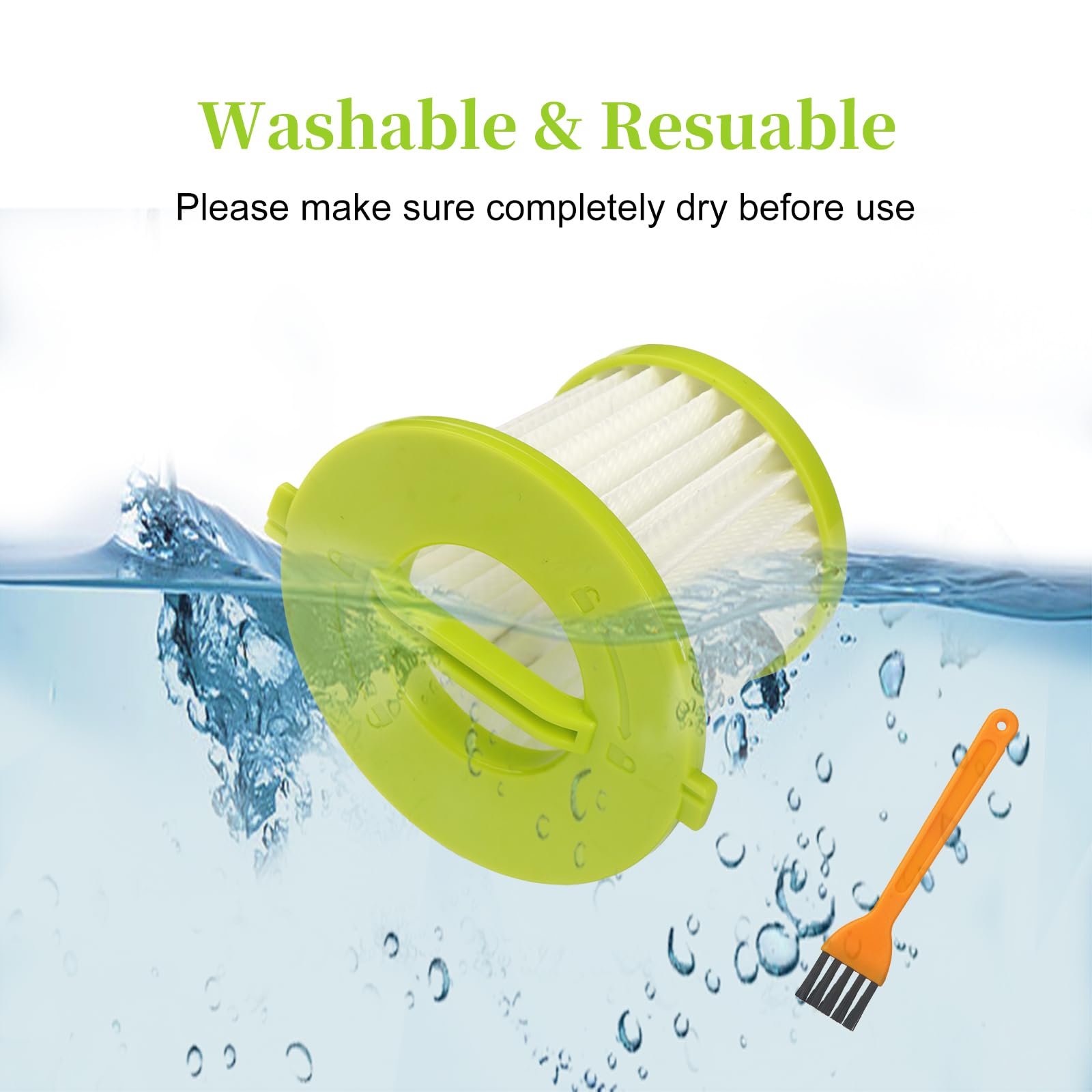 Replacement Filter Compatible with Ryobi ONE+ 18V Handheld Vacuum Models PCL700 PCL704 PCL705 Part # A32F05N A32HF00 Reusable Filter Set (4 Pack)