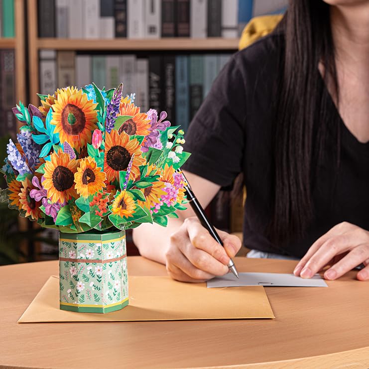 Sunflower Bouquet Pop-Up Greeting Card for All Occasions