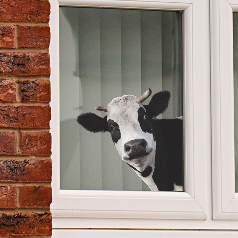 Cute Cow Window Decals, Farmhouse Animal Themed Stickers, Cow Lover Window Cling for Farmhouse Classroom Office Kids' Room, Perfect for Home Decor, Birthday Gift Idea
