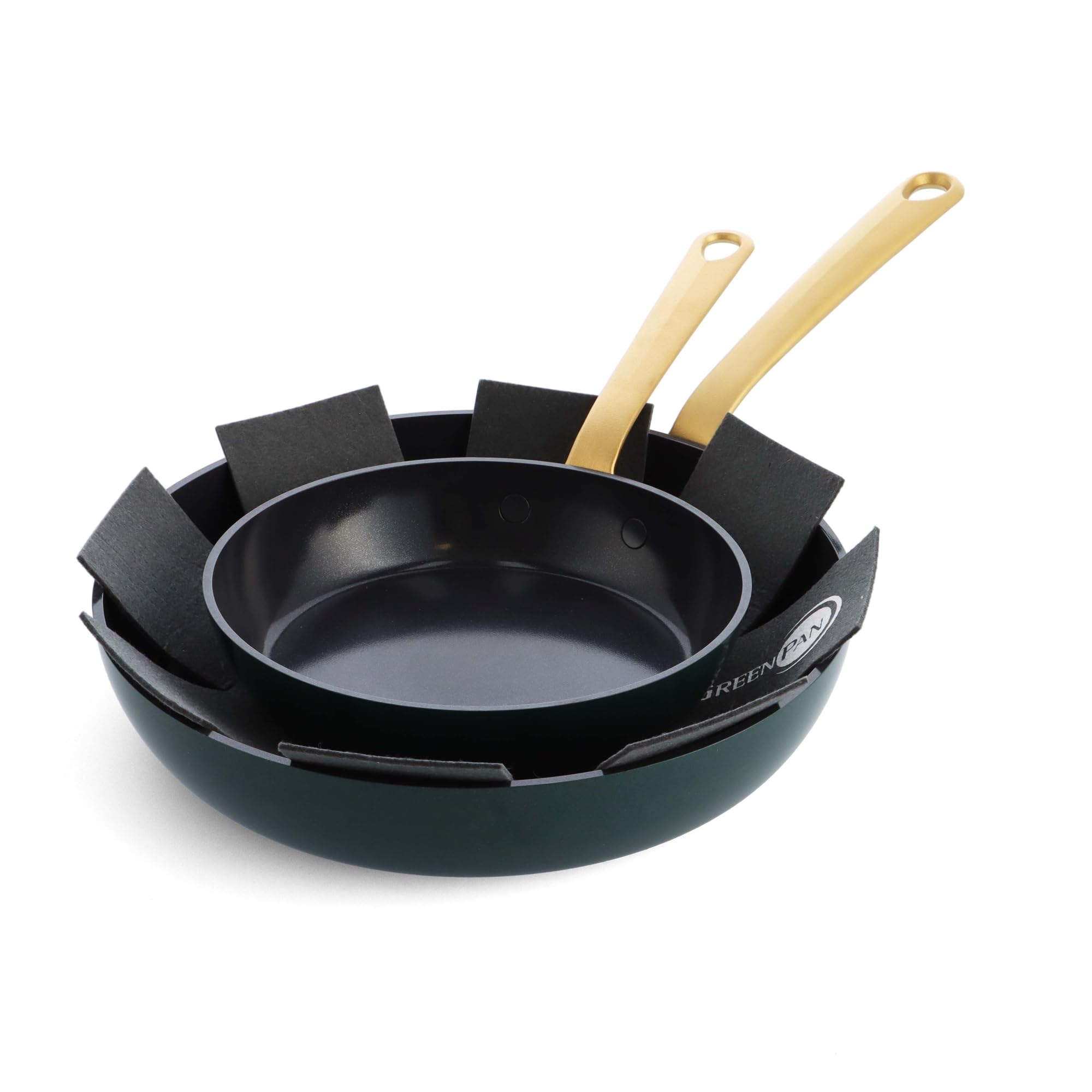 GreenPan Craft 8” and 11” 2 Piece Frying Pan Skillet Set, Healthy Ceramic Nonstick, Non-Toxic PFAS-Free, Dishwasher Safe, Oven Safe, Black