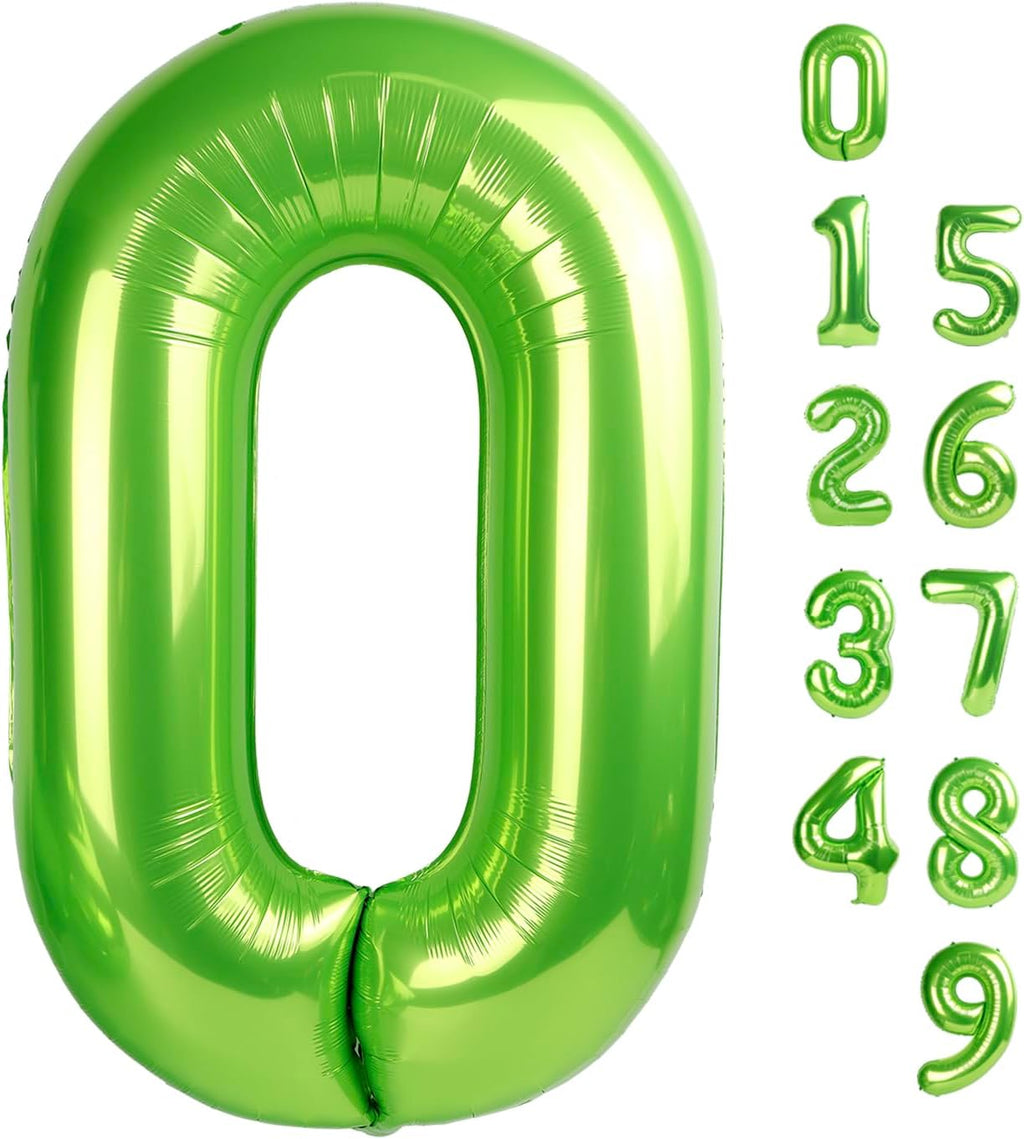 Number 0 Balloons - 40 Inch Light Green Birthday Decorations for Milestone Events