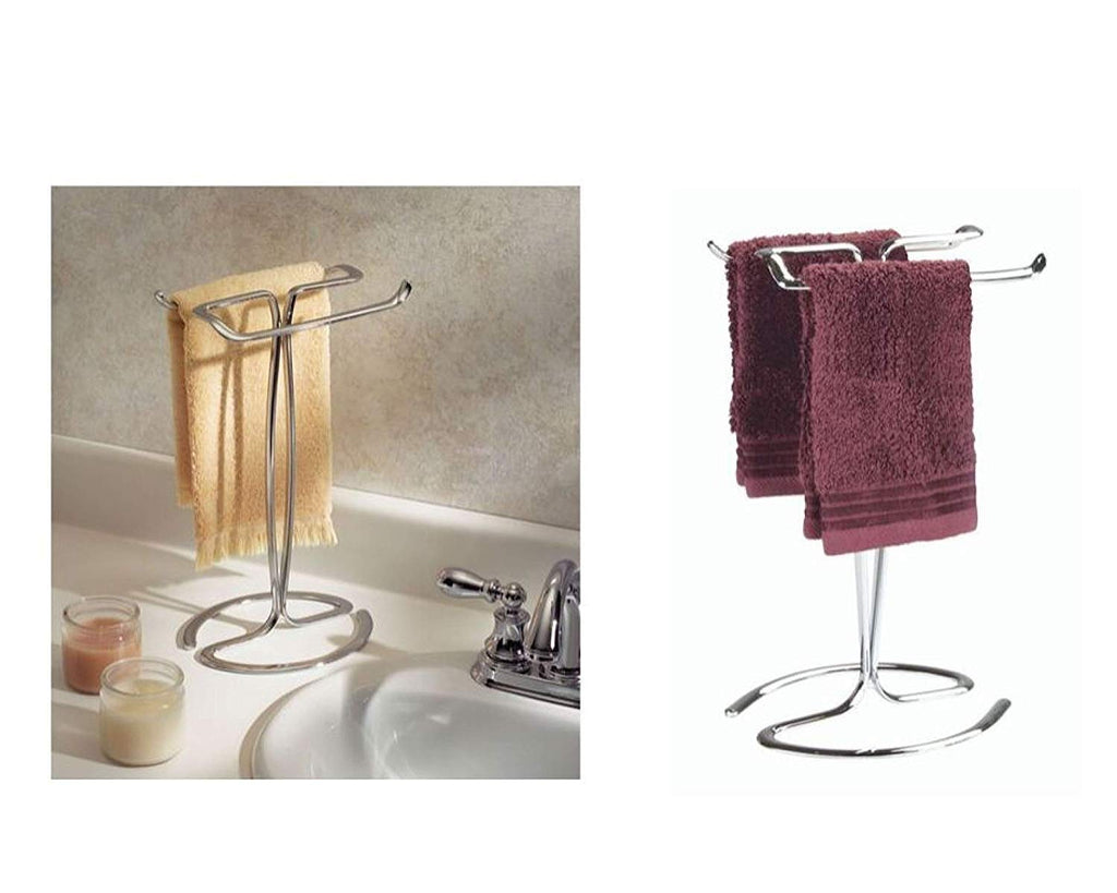 iDesign Metal Hand Towel Rack, The Axis Collection – Holds 2 Hand Towels, 7.75” x 6.25” x 13.5”, Chrome
