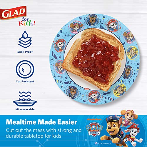 Glad Paw Patrol Paper Plates, Blue, 7 Inch, 20 Count, Kids Party Tableware