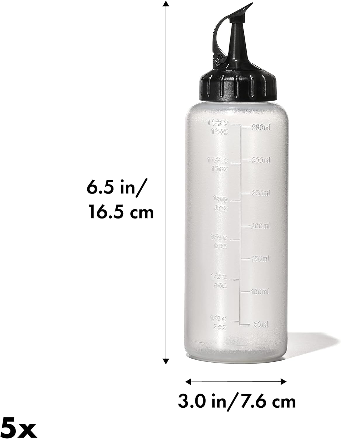 OXO Good Grips Chef's Squeeze Bottle - Medium Size, 5 Pack for Easy Dispensing
