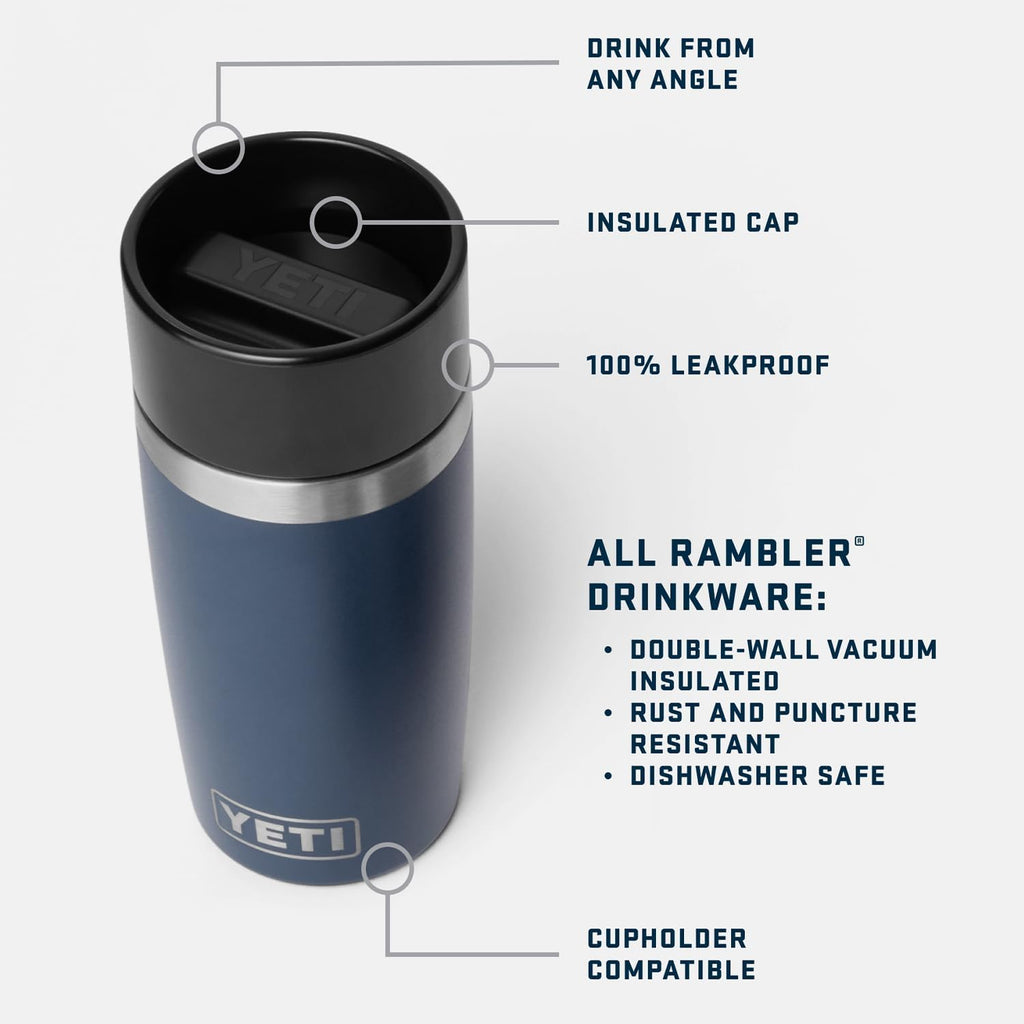 YETI Rambler 12 oz Travel Bottle - Stainless Steel, Vacuum Insulated, Leakproof Commuter Cap | Cape Taupe