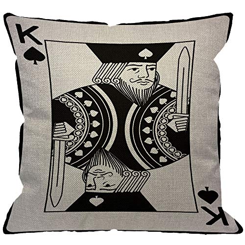 HGOD DESIGNS King of Spades Poker Throw Pillow Cover, 18x18 Inch - Z18