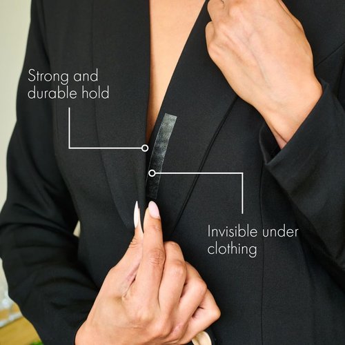 Fearless Tape - Double-Sided Clothing Adhesive | Clear Fabric Tape for All-Day Hold (50 Strips)