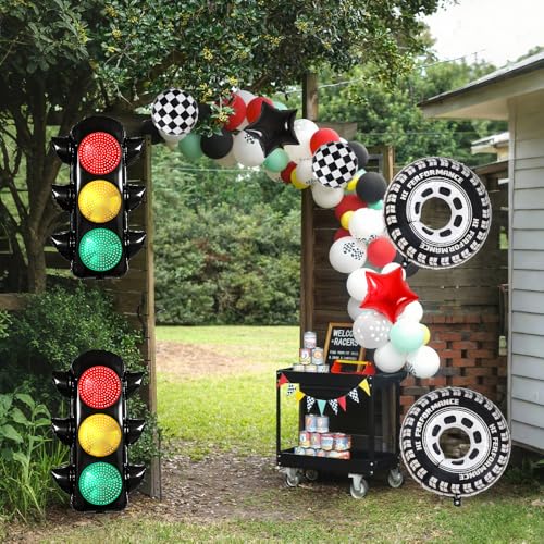 2nd Birthday Race Car Balloon Set - 9Pcs Racing Theme Decor
