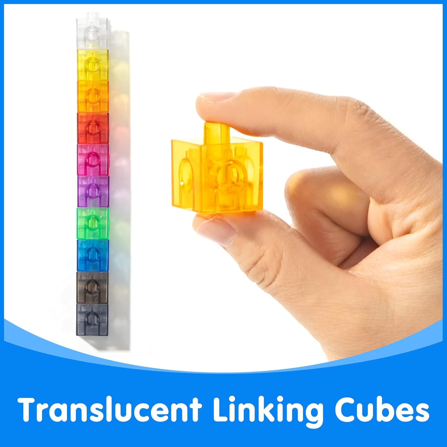 Translucent Linking Cubes - Engaging Math Toy for Early Learning & Creative Play | Light Table Manipulatives