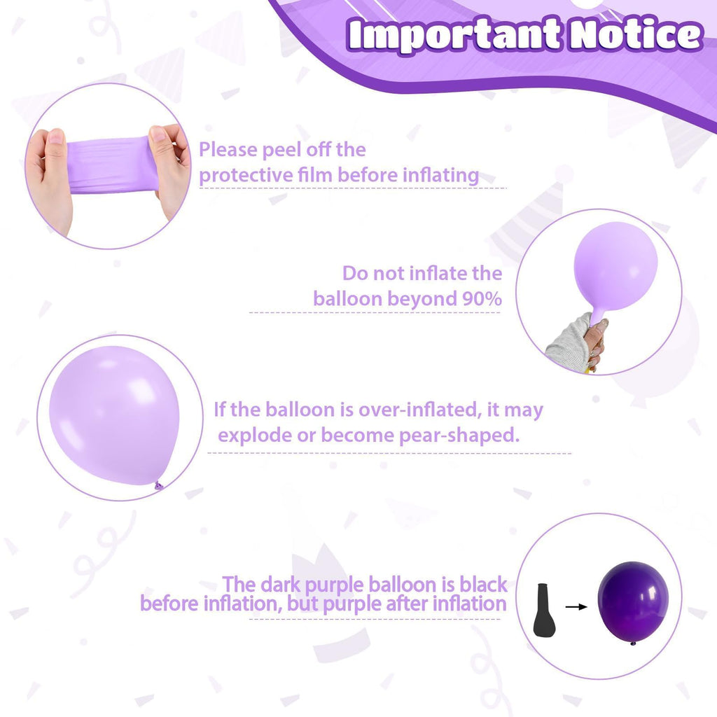 Purple Pink Black Balloons, 12 Inch Pink Black Macaron Dark Metallic Purple Confetti Balloons for Girls Women Wedding Bridal Shower Baby Shower Birthday Party Decorations
