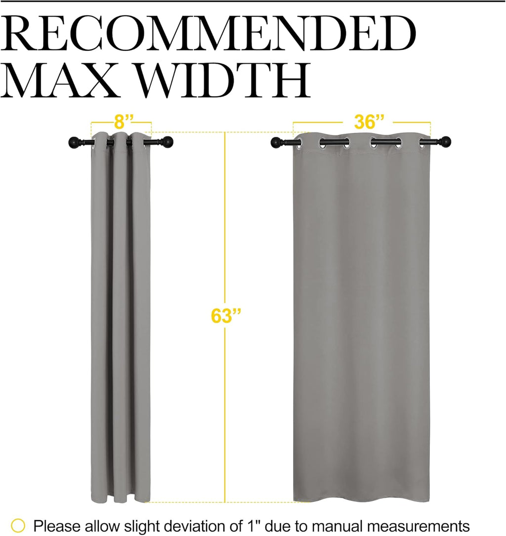 NICETOWN Blackout Curtains - Thermal Insulated Grommet Drapes for Office | Sand Color, 42 x 63 Inches